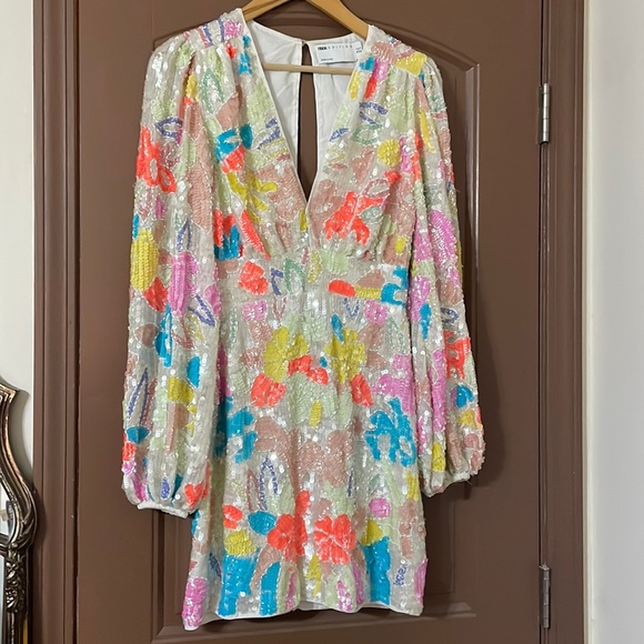 asos neon dress Neon Rose lunch print tiered midaxi smock dress in multi